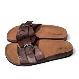 NWT Torrid Brown Single Buckle Slide Sandals Size 11